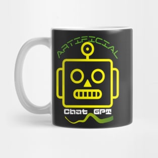 Chat GPT Artificial , Yellow Robot Mug